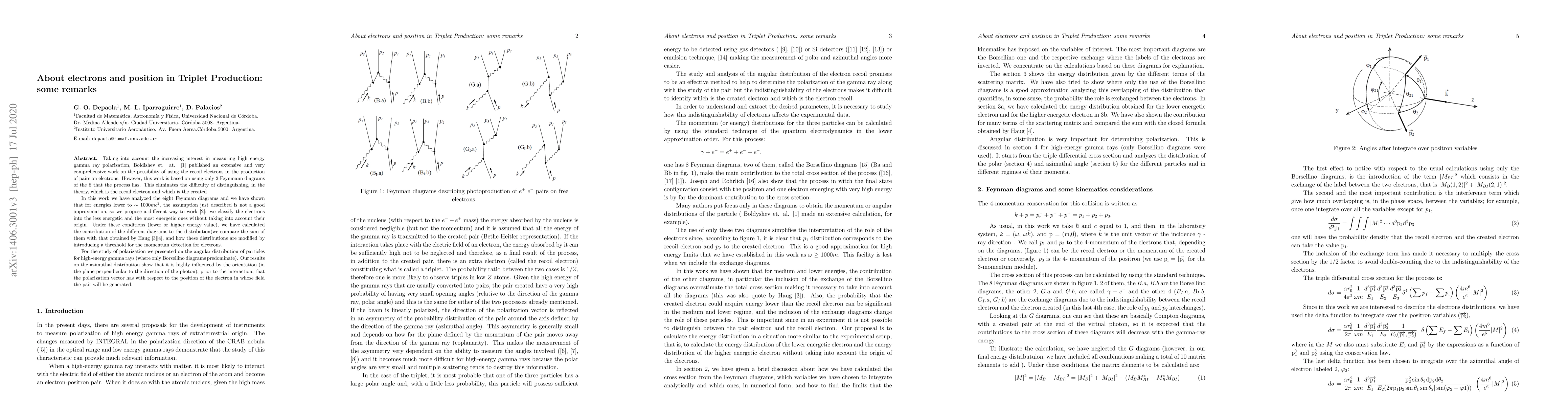 Thumbnail for About electrons and position in Triplet Production: some remarks