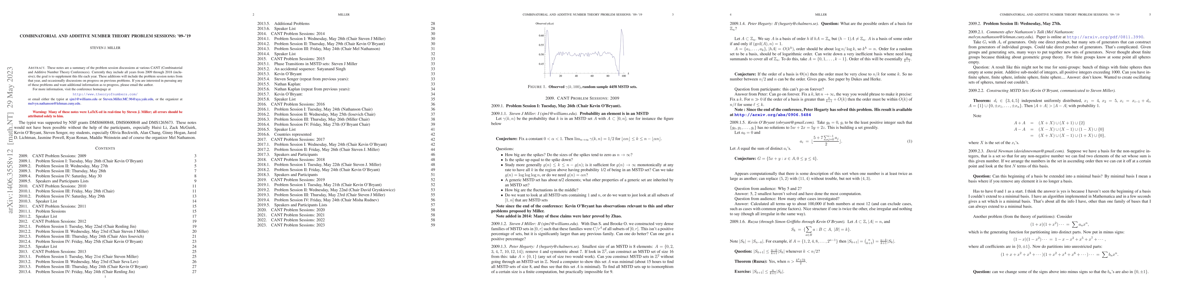 Thumbnail for Combinatorial and Additive Number Theory Problem Sessions: '09--'23
