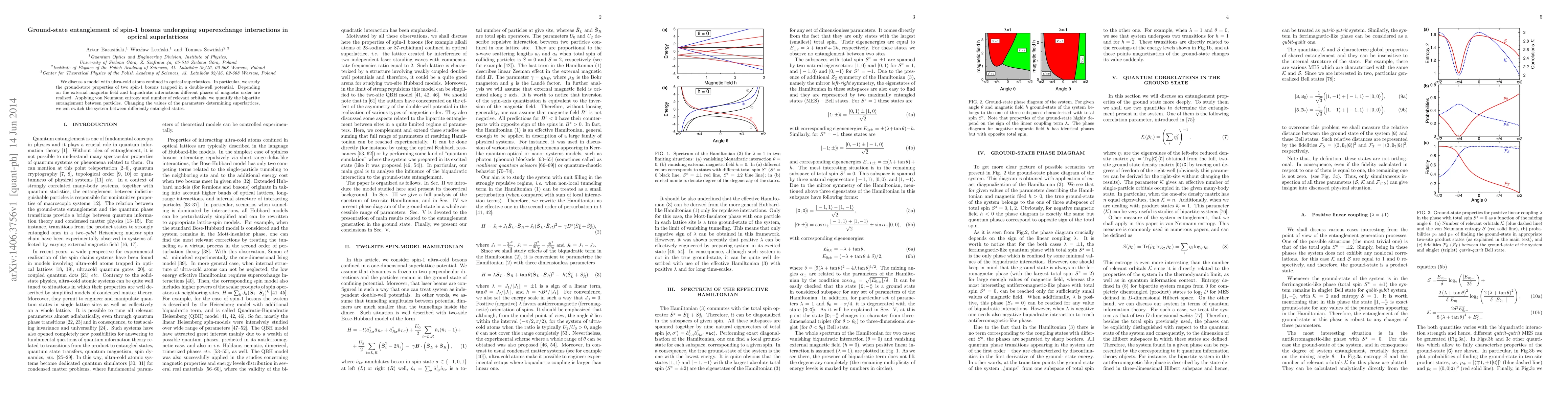 Thumbnail for Ground-state entanglement of spin-1 bosons undergoing superexchange
  interactions in optical superlattices