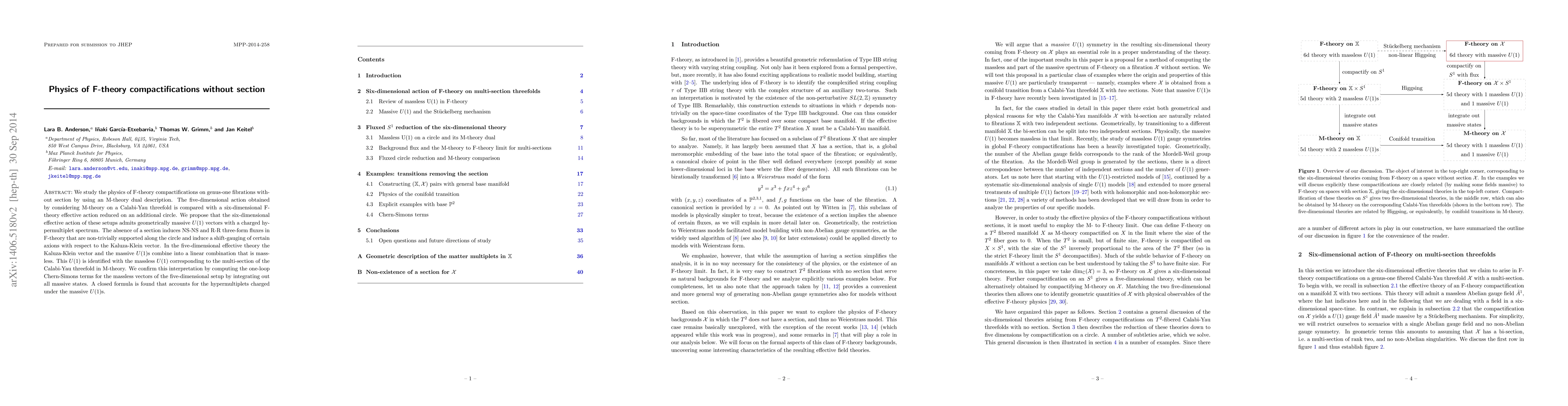 Thumbnail for Physics of F-theory compactifications without section