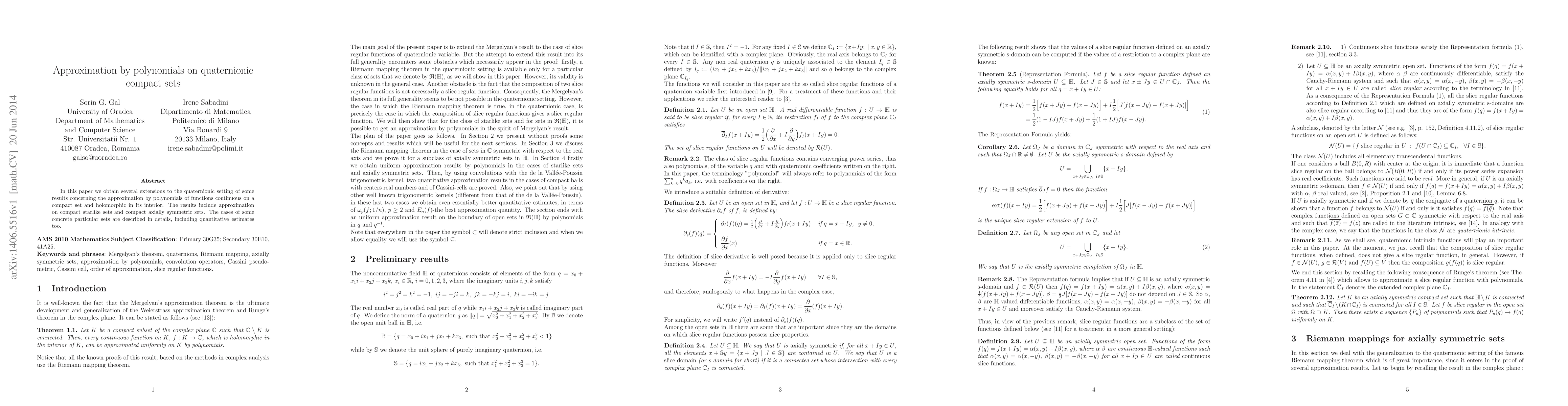 Thumbnail for Approximation by polynomials on quaternionic compact sets