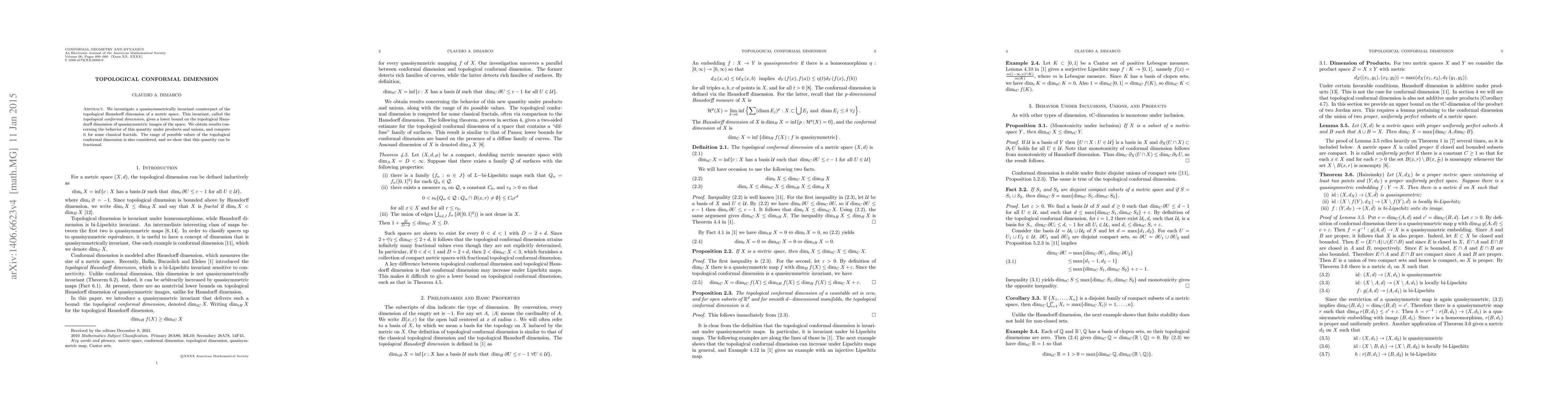 Thumbnail for Topological Conformal Dimension