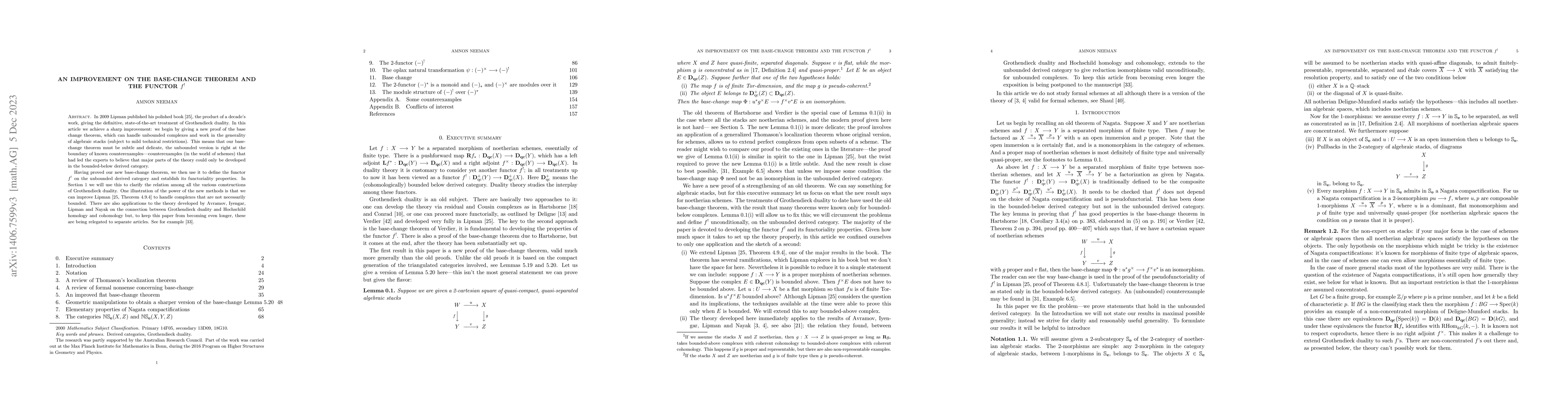 Thumbnail for An improvement on the base-change theorem and the functor $f^!$