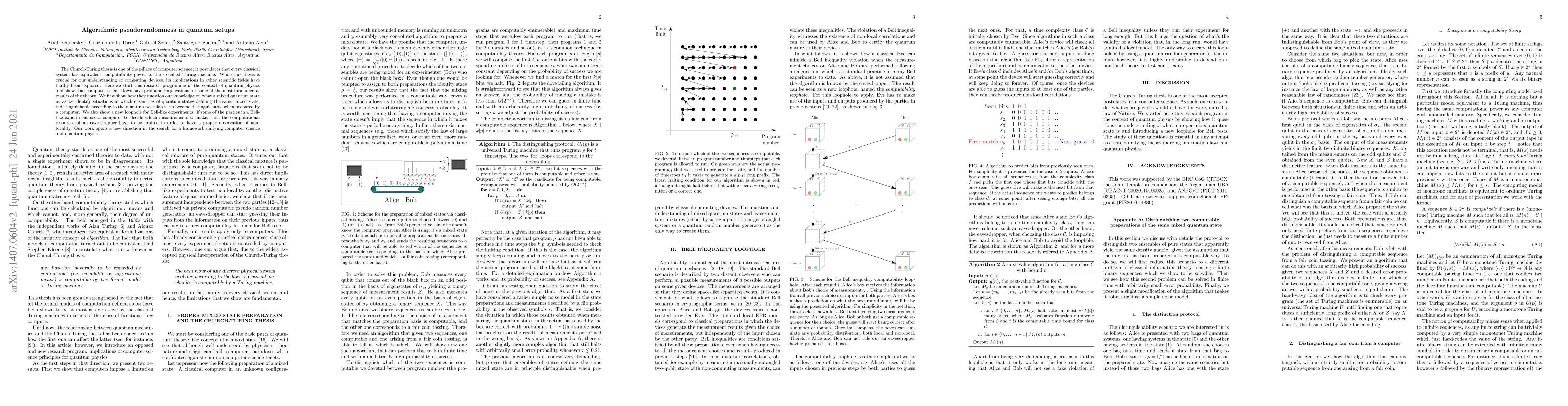 Thumbnail for Algorithmic Pseudorandomness in Quantum Setups