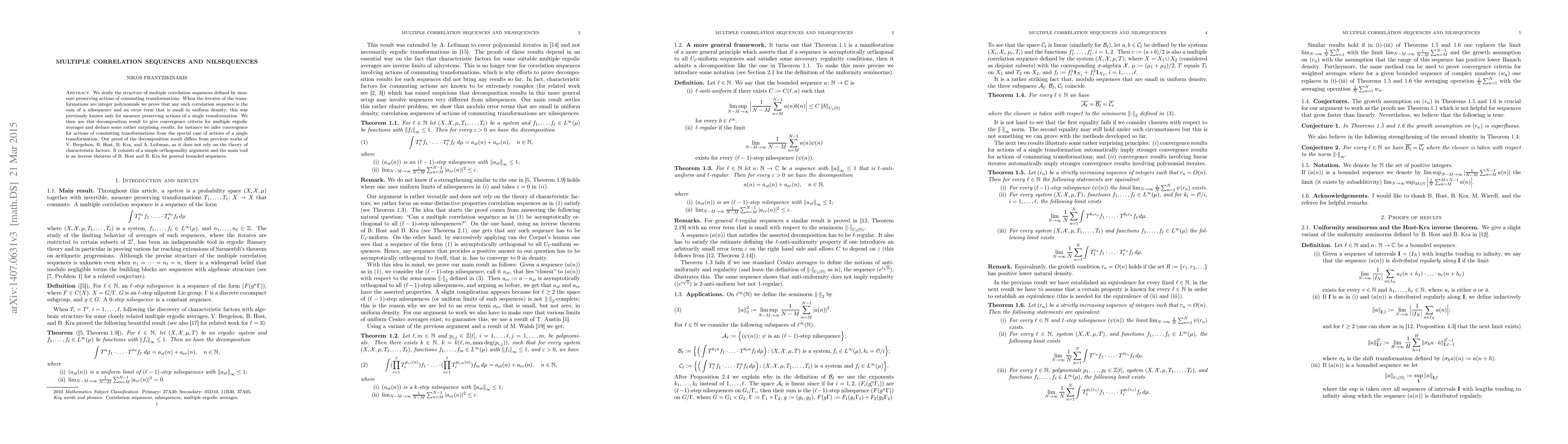 Thumbnail for Multiple correlation sequences and nilsequences