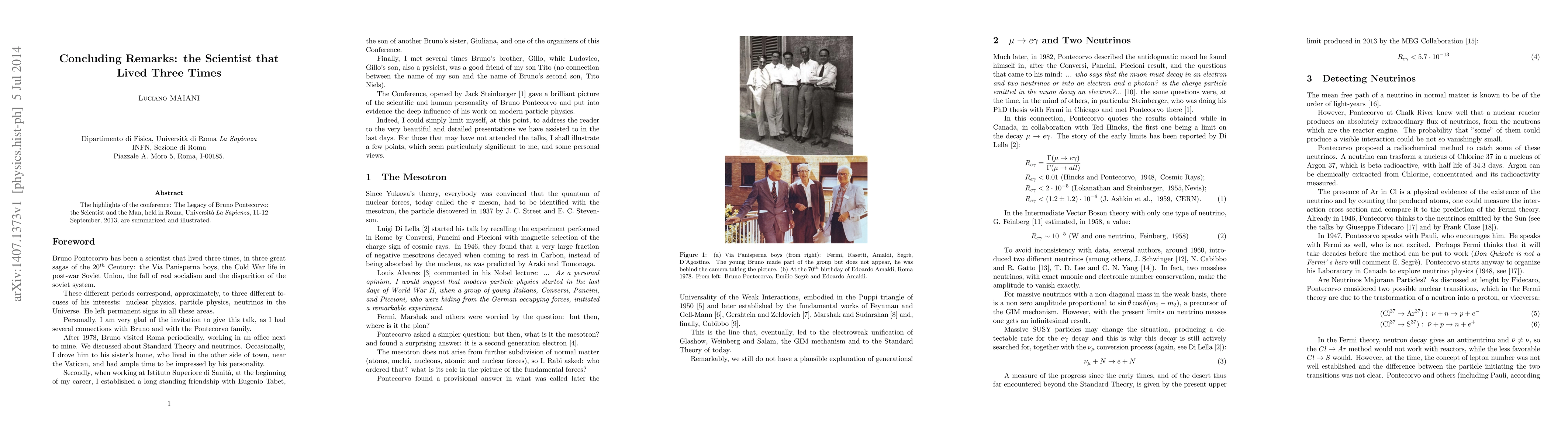 Thumbnail for Concluding Remarks: the Scientist that Lived Three Times