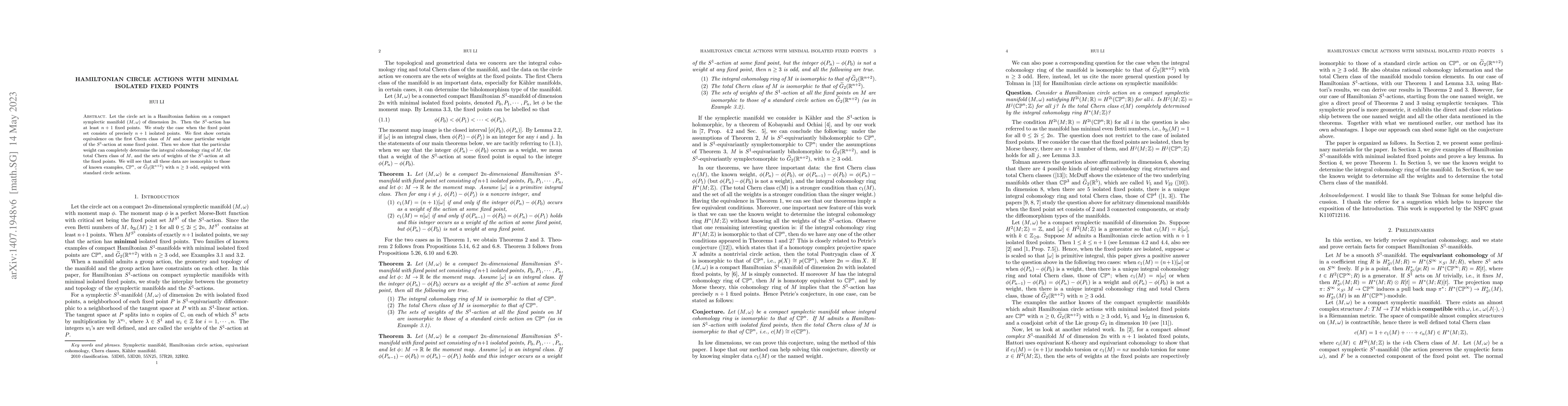Thumbnail for Hamiltonian circle actions with minimal isolated fixed points