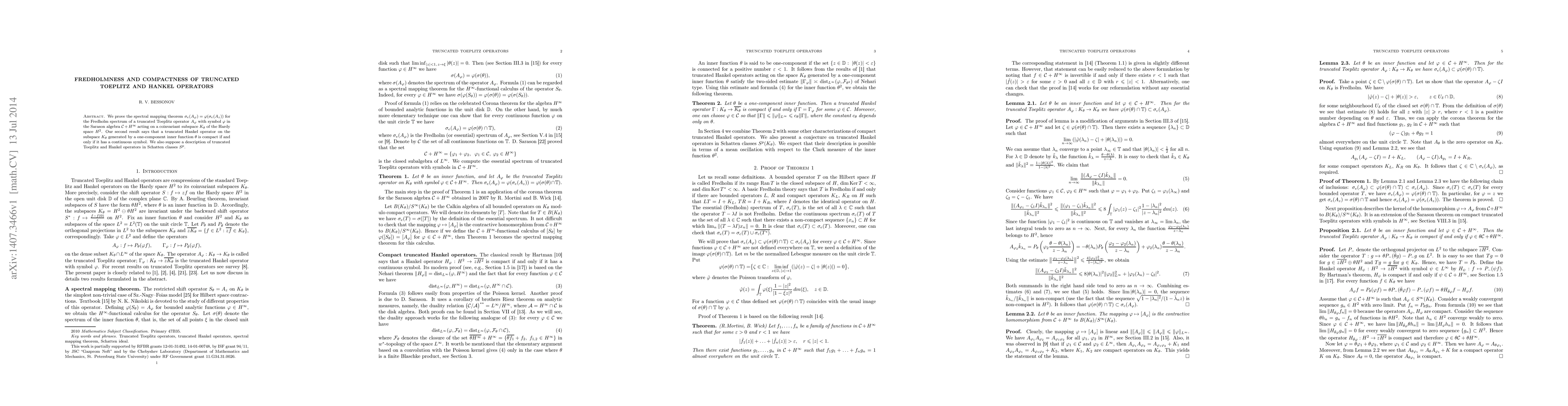 Thumbnail for Fredholmness and compactness of truncated Toeplitz and Hankel operators