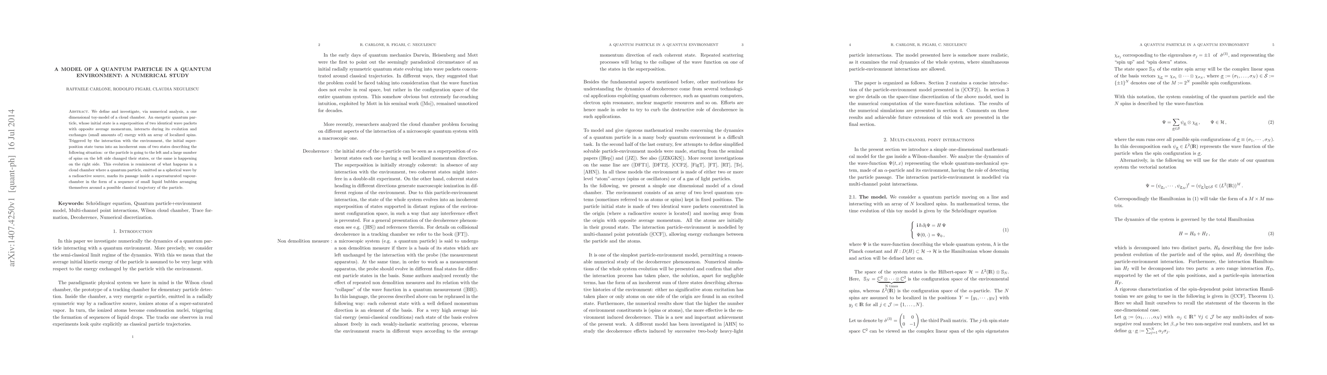 Thumbnail for A model of a quantum particle in a quantum environment: a numerical
  study