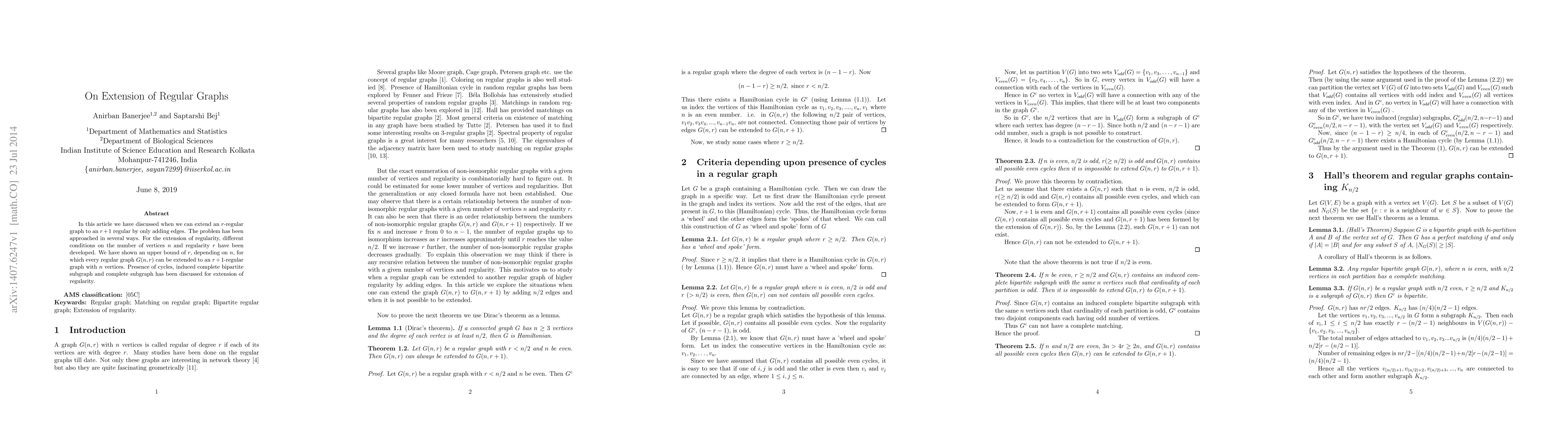 Thumbnail for On Minimum Order of Odd Regular Graphs Without Perfect Matching