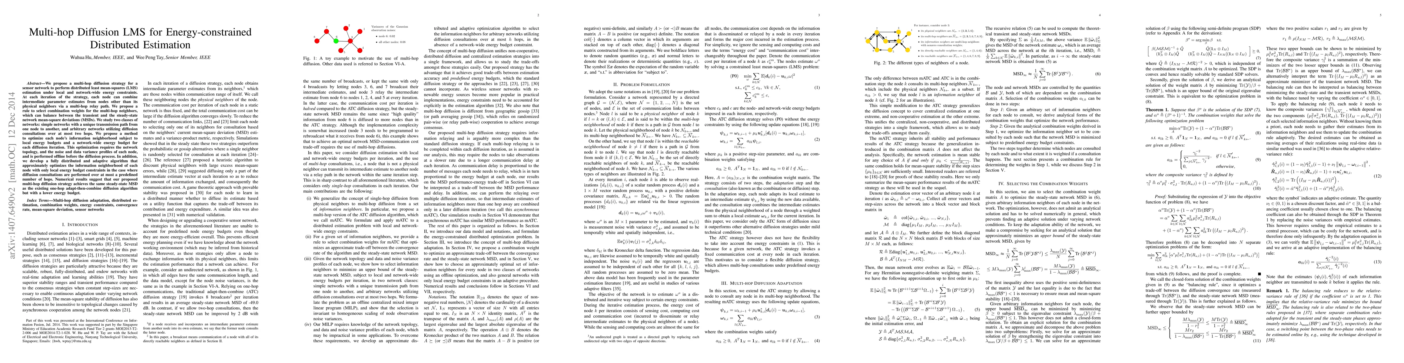 Thumbnail for Multi-hop Diffusion LMS for Energy-constrained Distributed Estimation