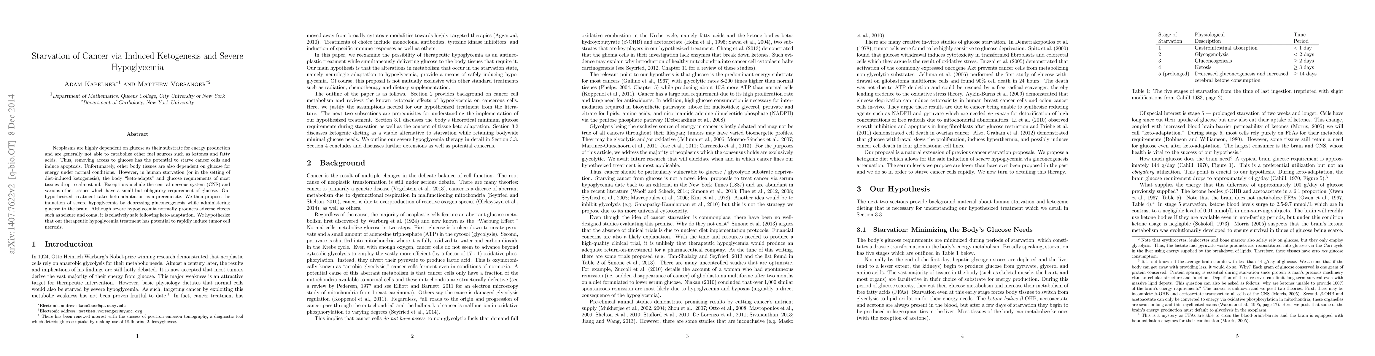 Thumbnail for Starvation of Cancer via Induced Ketogenesis and Severe Hypoglycemia