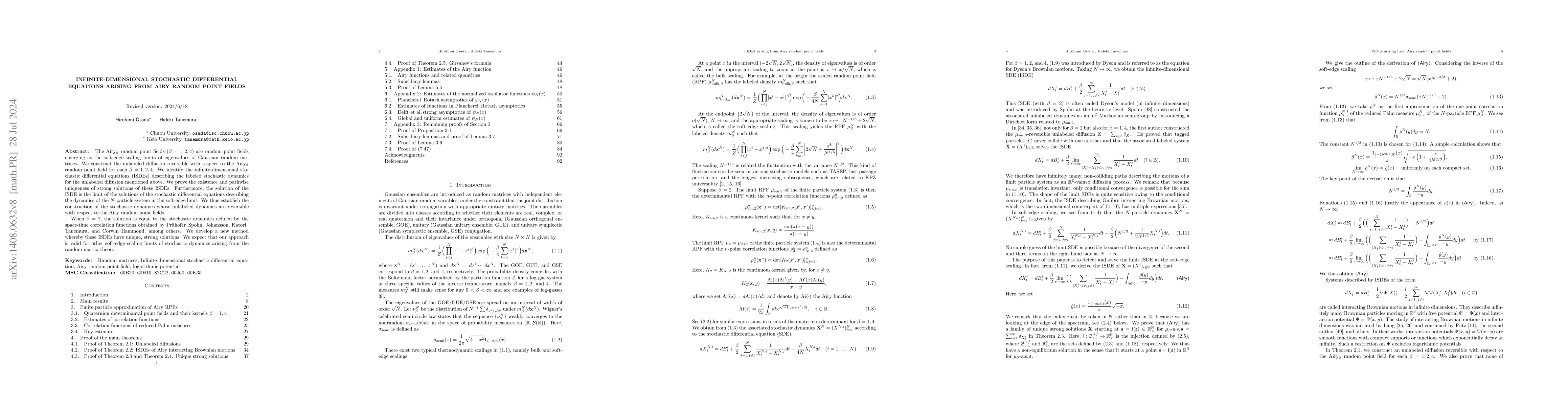 Thumbnail for Infinite-dimensional stochastic differential equations arising from Airy
  random point fields