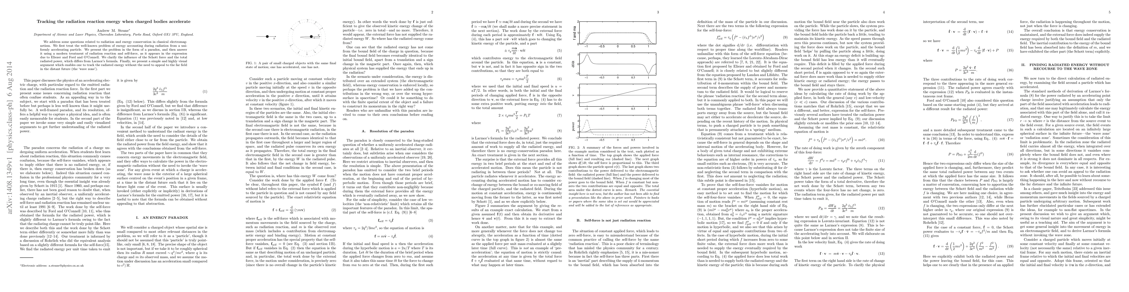 Thumbnail for Tracking the radiation reaction energy when charged bodies accelerate