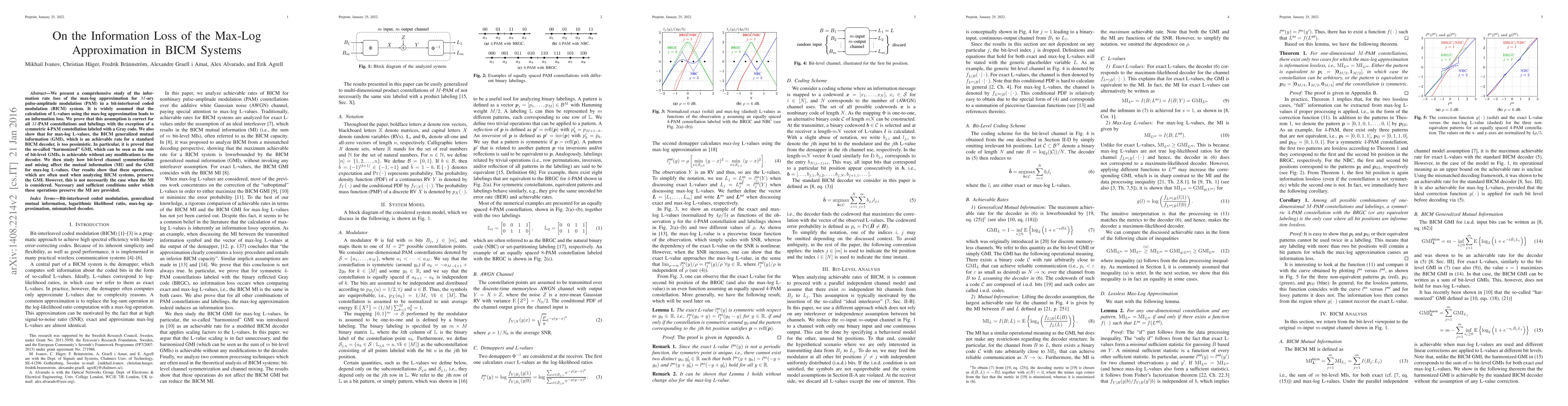 Thumbnail for On the Information Loss of the Max-Log Approximation in BICM Systems
