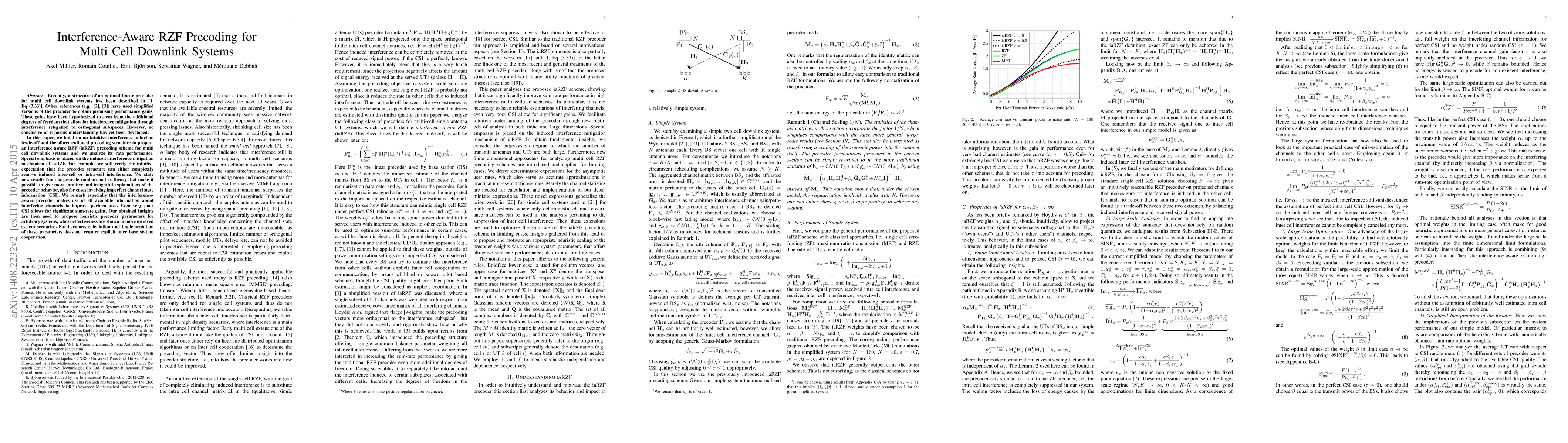 Thumbnail for Interference-Aware RZF Precoding for Multi Cell Downlink Systems