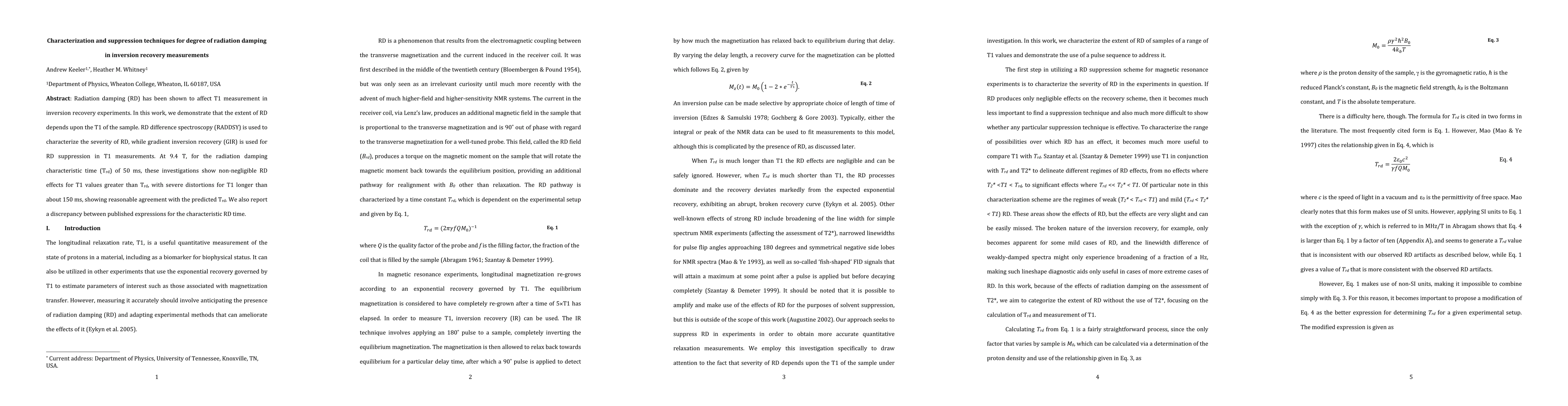 Thumbnail for Characterization and suppression techniques for degree of radiation
  damping in inversion recovery measurements
