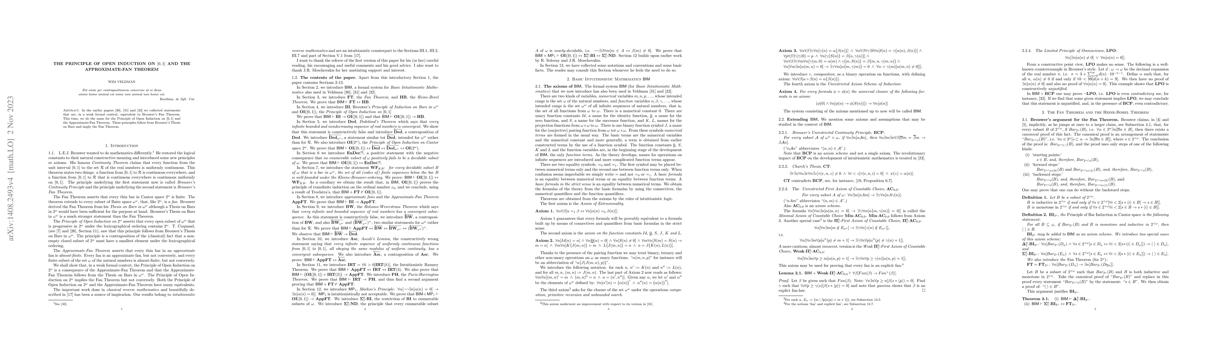 Thumbnail for The Principle of Open Induction on Cantor space and the Approximate-Fan
  Theorem
