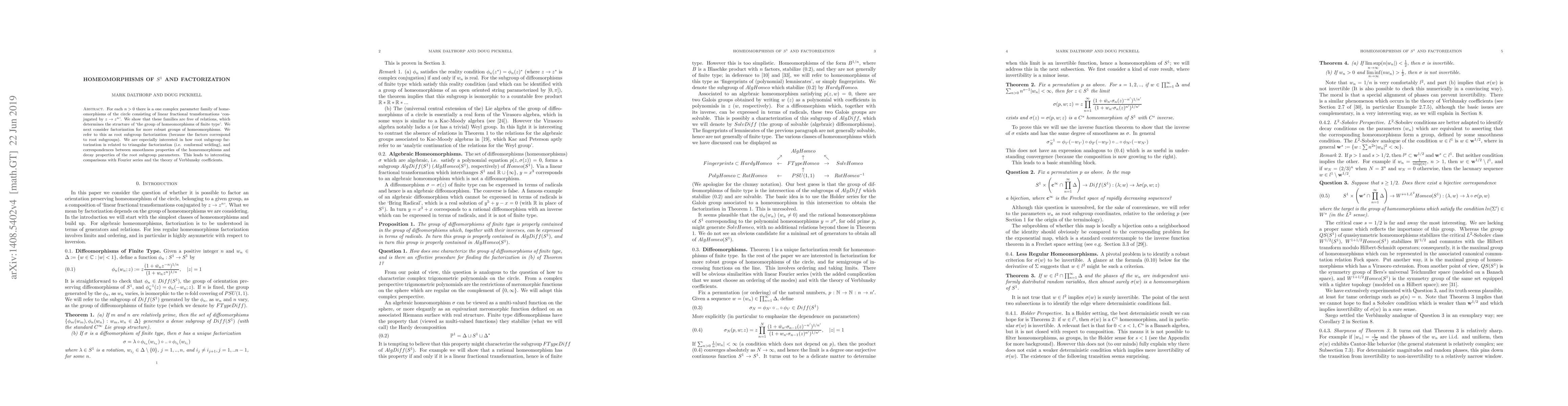 Thumbnail for Homeomorphism of S^1 and Factorization