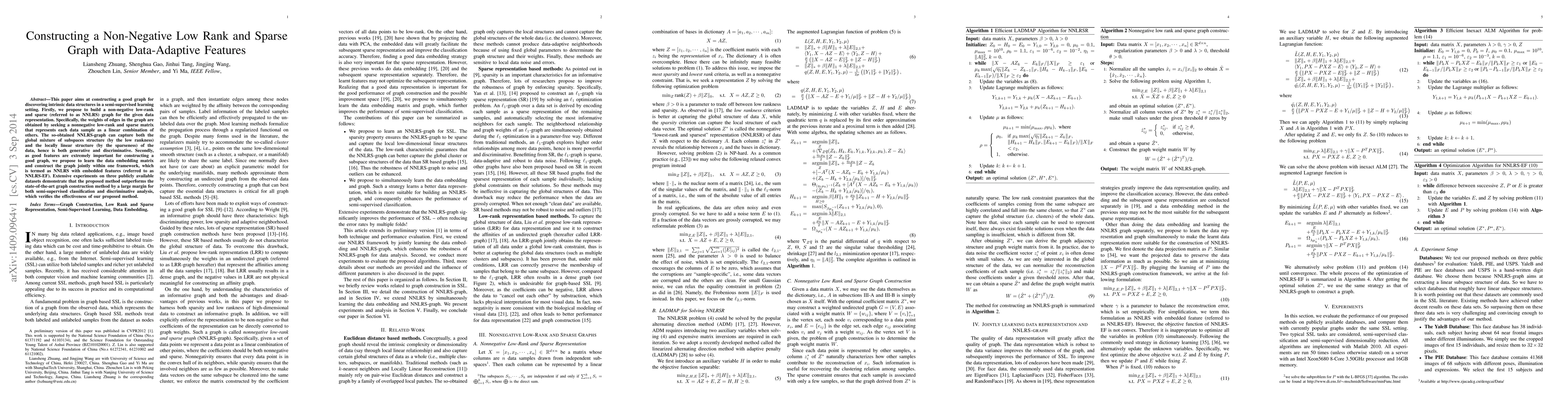 Thumbnail for Constructing a Non-Negative Low Rank and Sparse Graph with Data-Adaptive
  Features
