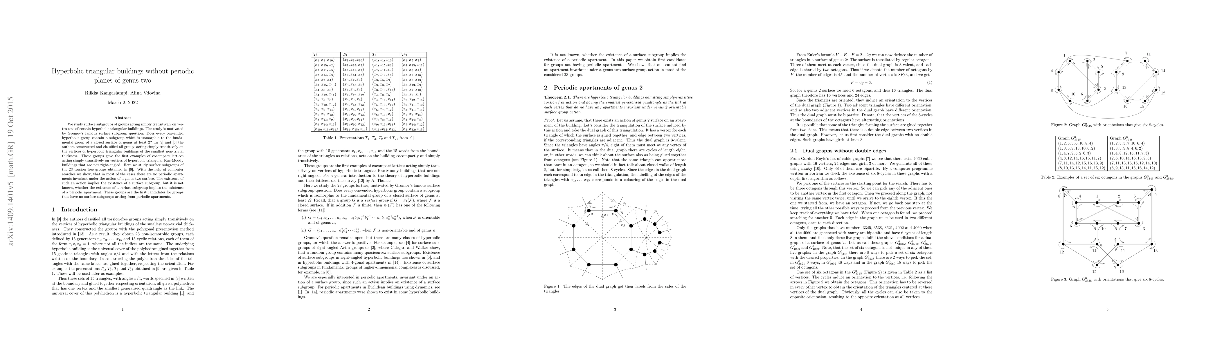 Thumbnail for Hyperbolic triangular buildings without periodic planes of genus two