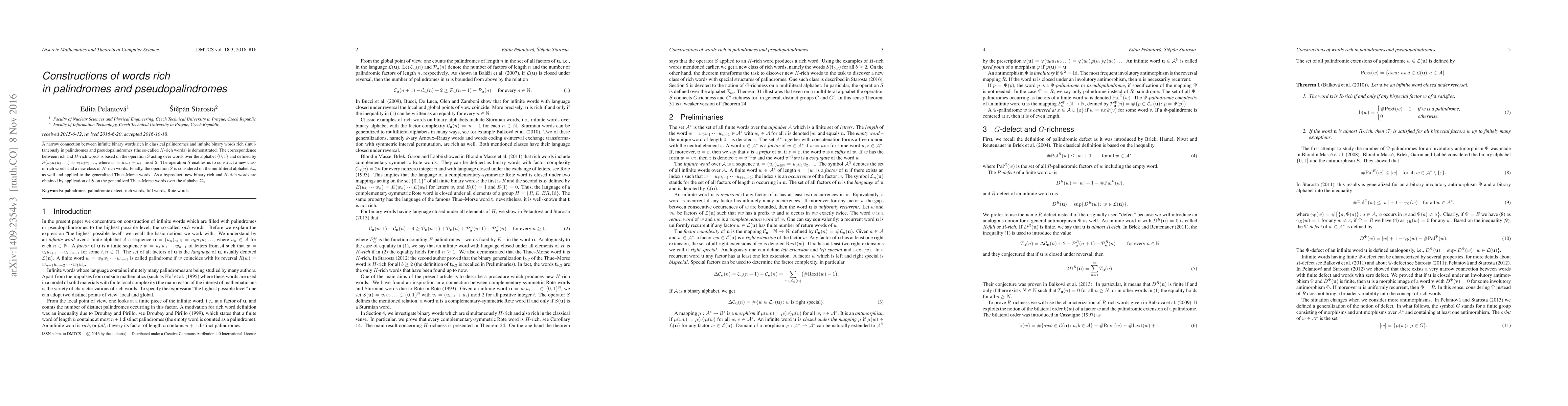 Thumbnail for Constructions of words rich in palindromes and pseudopalindromes