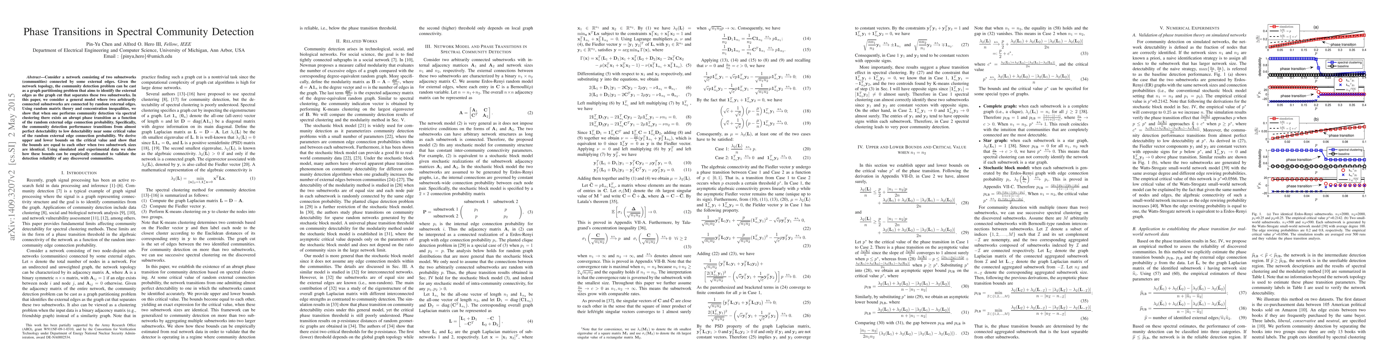 Thumbnail for Phase Transitions in Spectral Community Detection