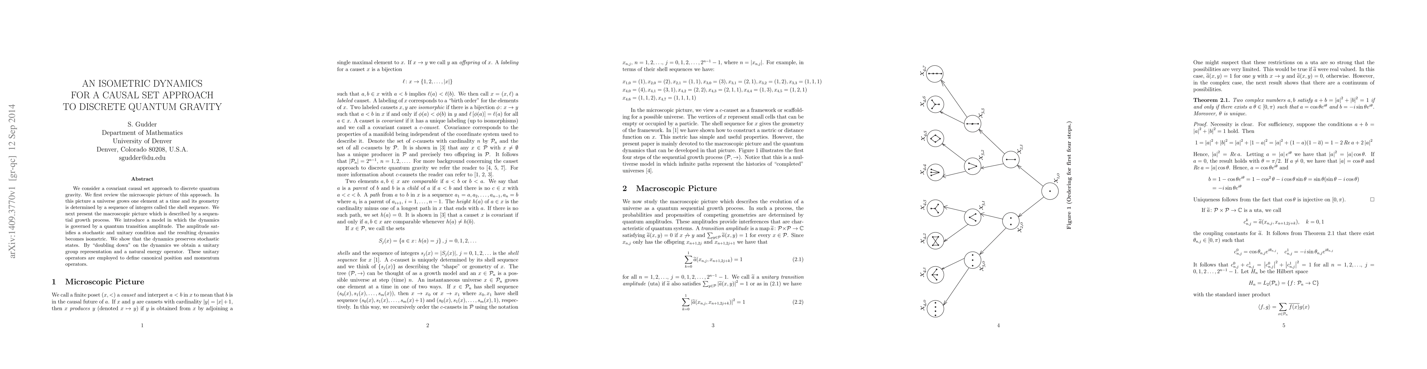 Thumbnail for An Isometric Dynamics for a Causal Set Approach to Discrete Quantum
  Gravity