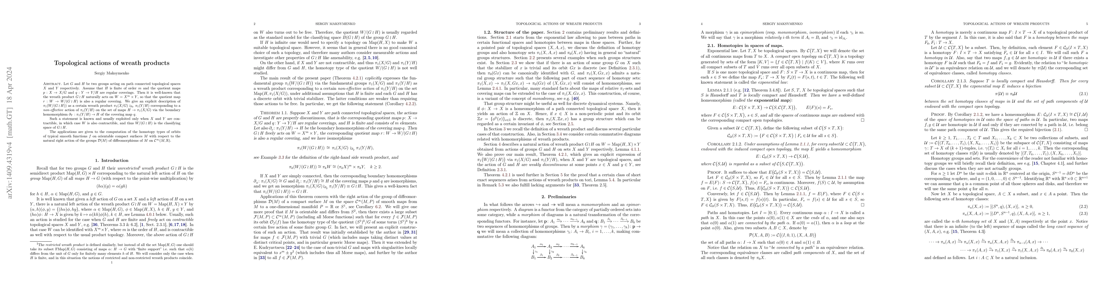 Thumbnail for Topological actions of wreath products