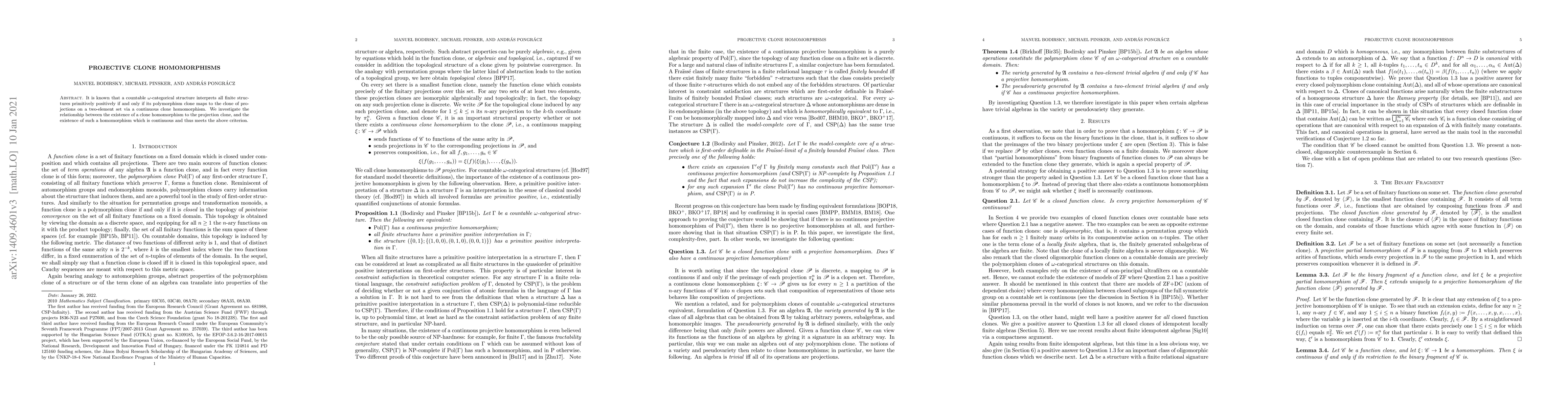Thumbnail for Projective clone homomorphisms