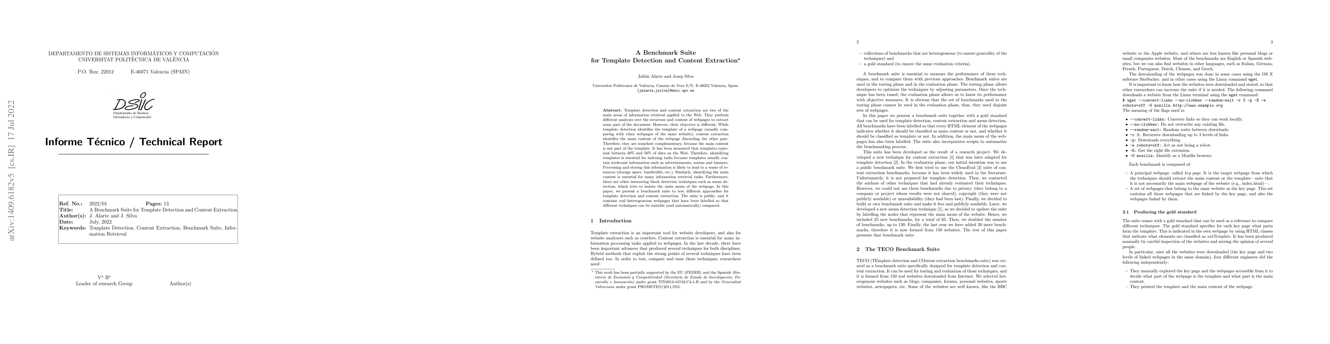 Thumbnail for A Benchmark Suite for Template Detection and Content Extraction