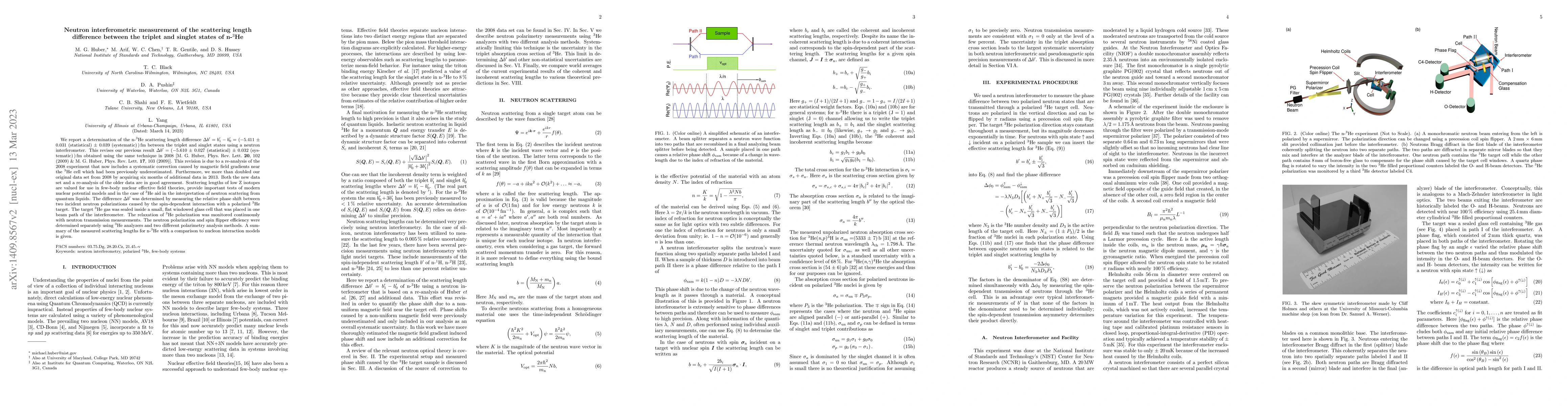 Thumbnail for Neutron interferometric measurement of the scattering length difference
  between the triplet and singlet states of n-$^3$He