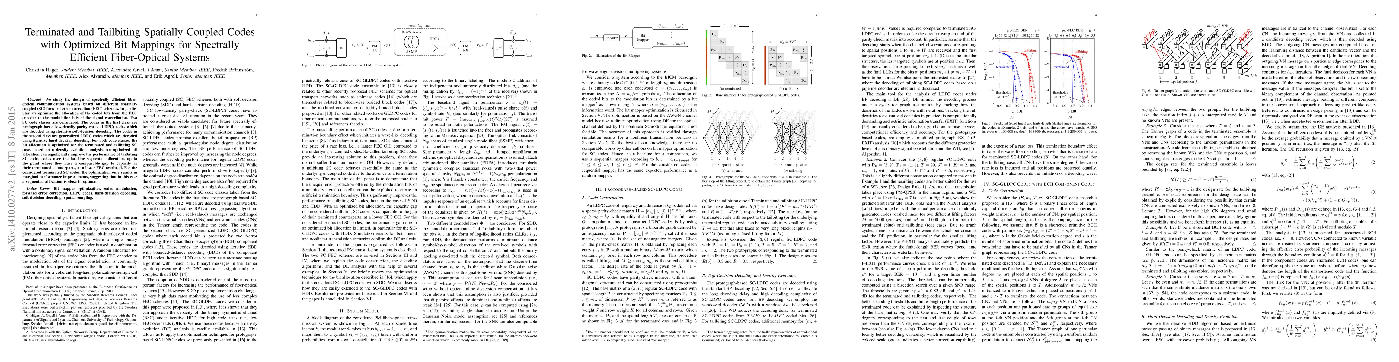 Thumbnail for Terminated and Tailbiting Spatially-Coupled Codes with Optimized Bit
  Mappings for Spectrally Efficient Fiber-Optical Systems