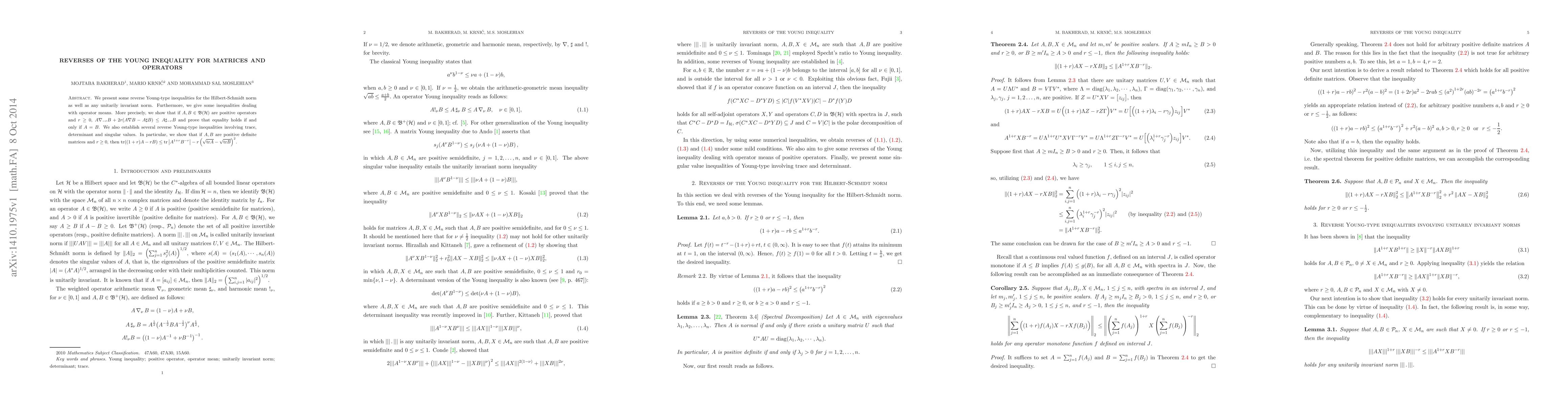 Thumbnail for Reverses of the Young inequality for matrices and operators