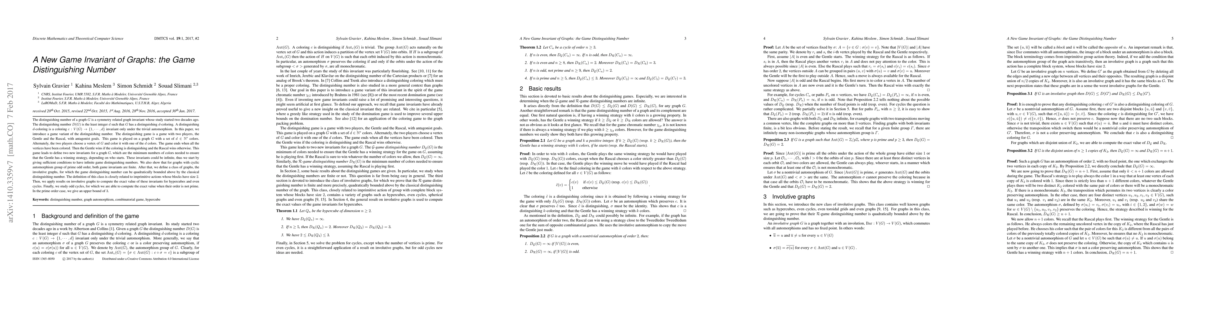 Thumbnail for A New Game Invariant of Graphs: the Game Distinguishing Number