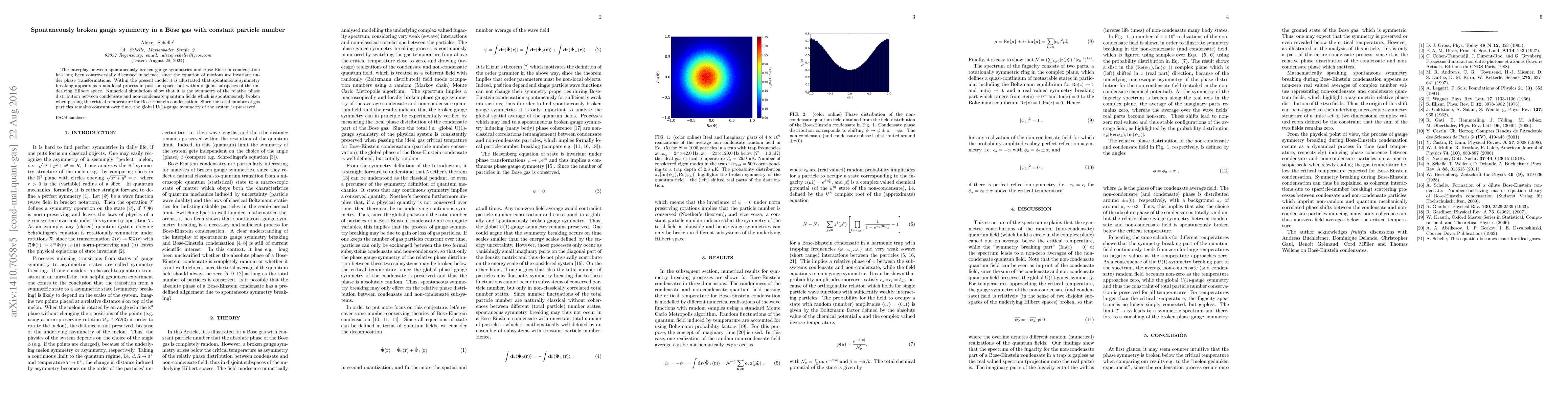 Thumbnail for Spontaneously broken gauge symmetry in a Bose gas with constant particle
  number