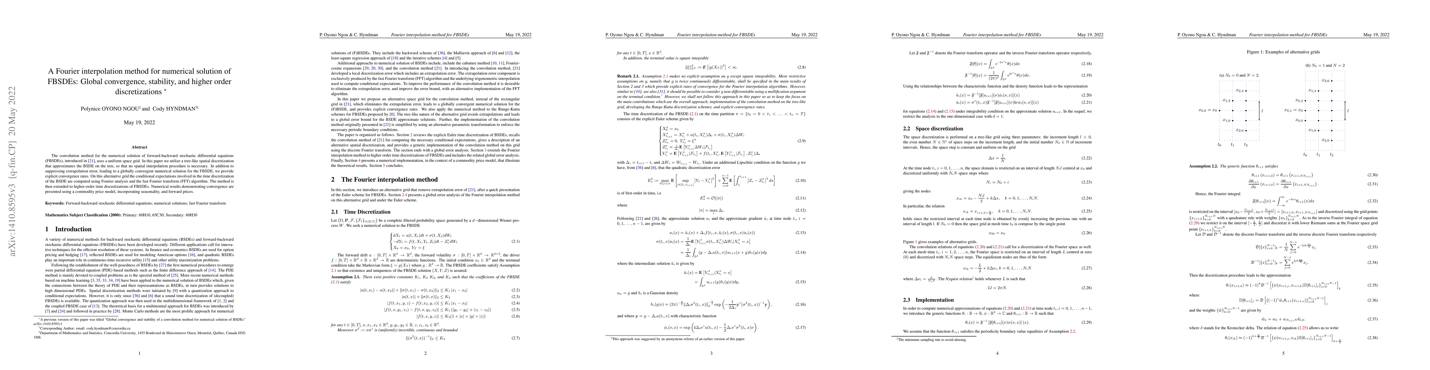 Thumbnail for A Fourier interpolation method for numerical solution of FBSDEs: Global
  convergence, stability, and higher order discretizations