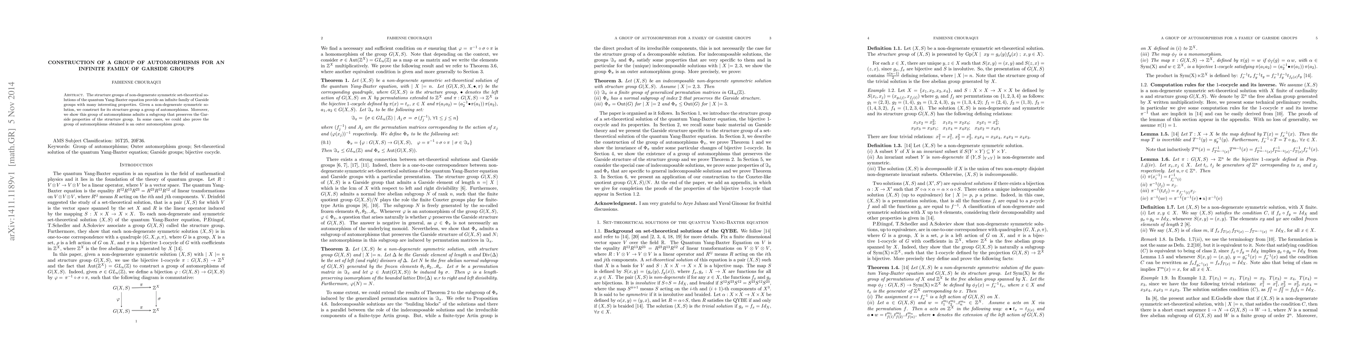 Thumbnail for Construction of a group of automorphisms for an infinite family of
  Garside groups