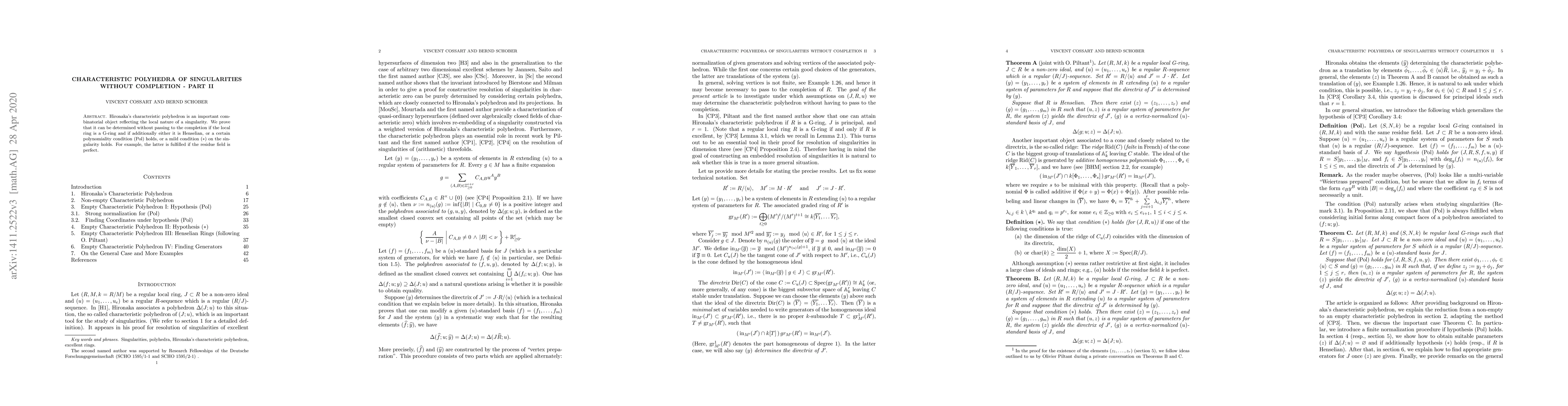 Thumbnail for Characteristic polyhedra of singularities without completion -- Part II