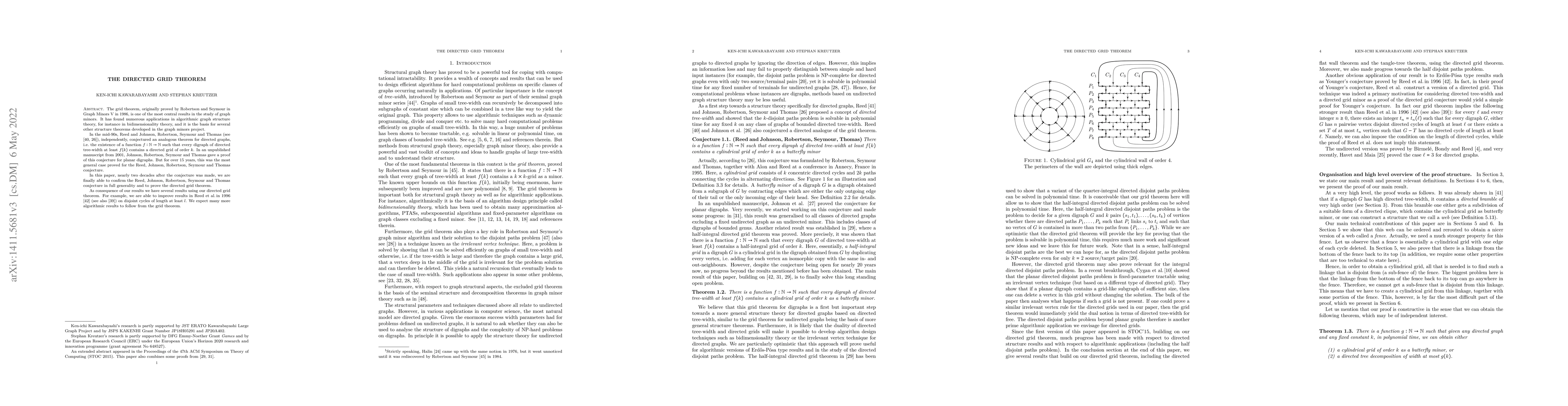 Thumbnail for The Directed Grid Theorem
