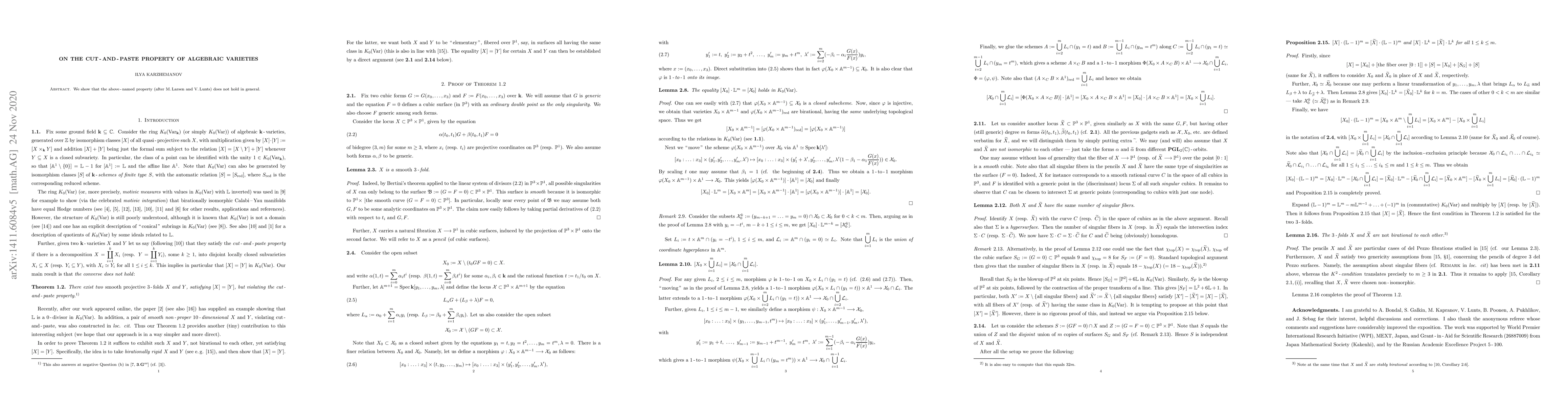 Thumbnail for On the cut\,-\,and\,-\,paste property of algebraic varieties