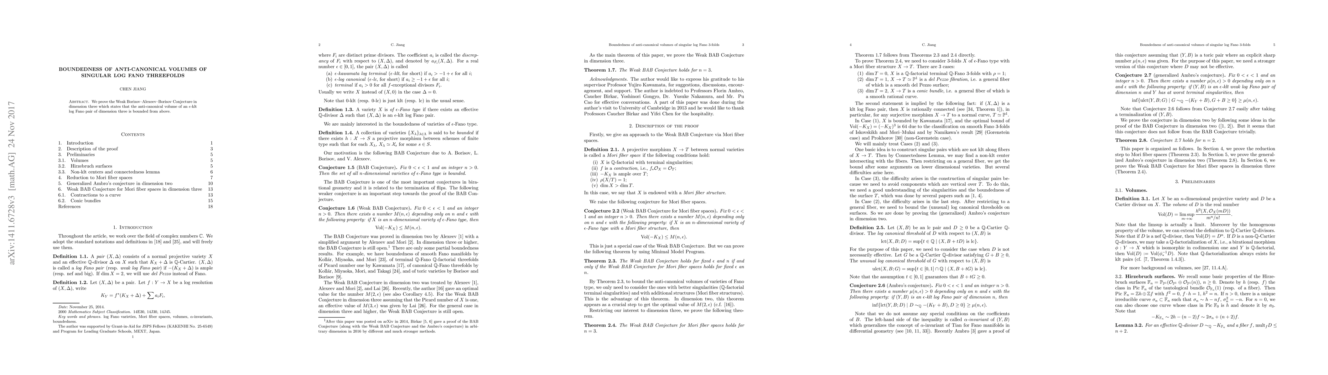 Thumbnail for Boundedness of anti-canonical volumes of singular log Fano threefolds