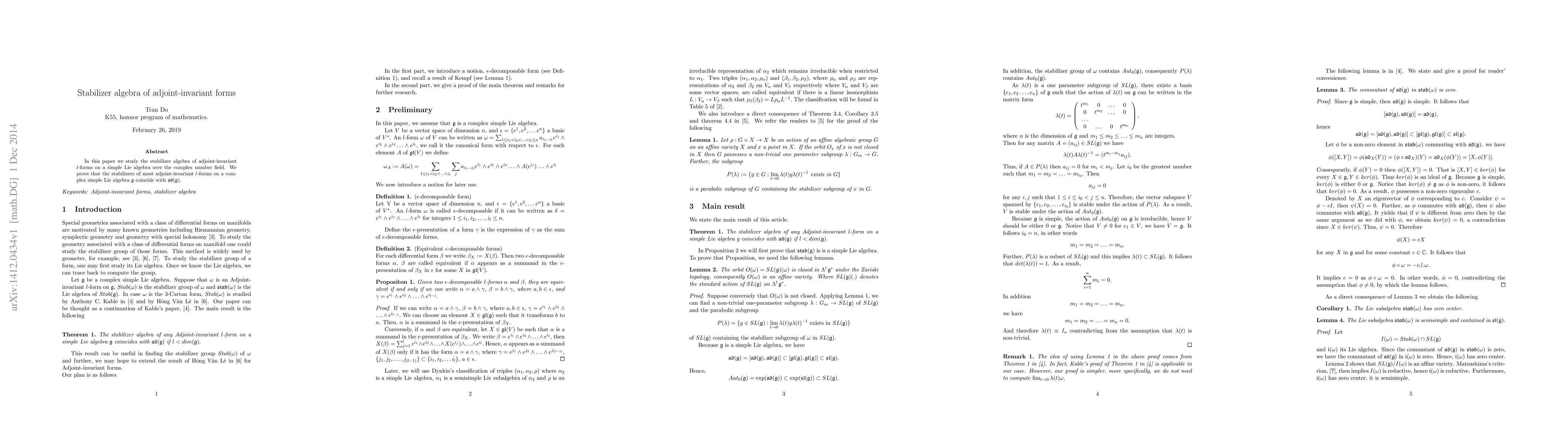 Thumbnail for The stabilizer group of adjoint-invariant forms