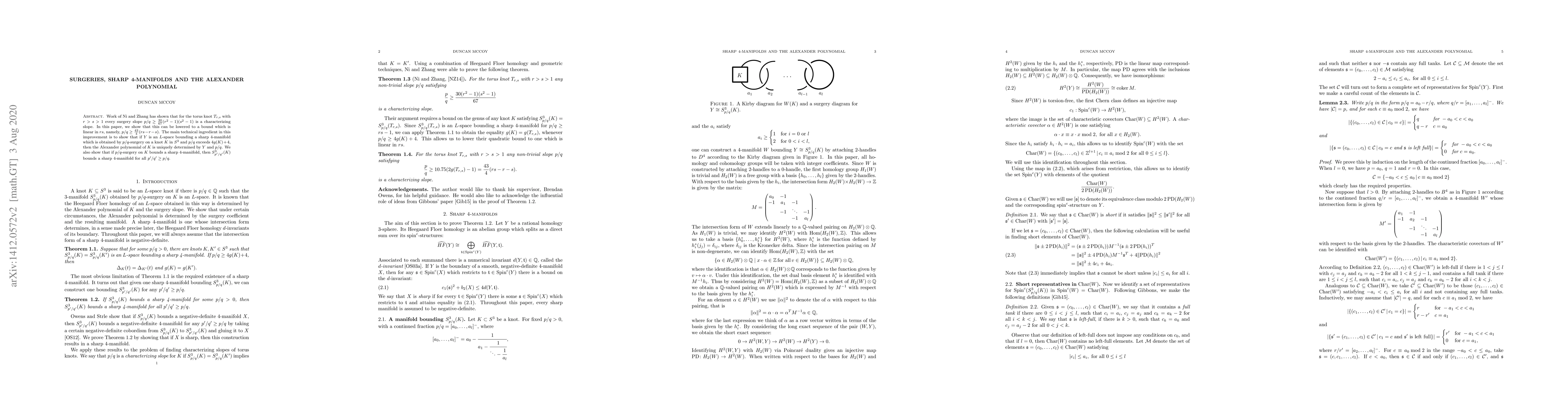 Thumbnail for Surgeries, sharp 4-manifolds and the Alexander polynomial