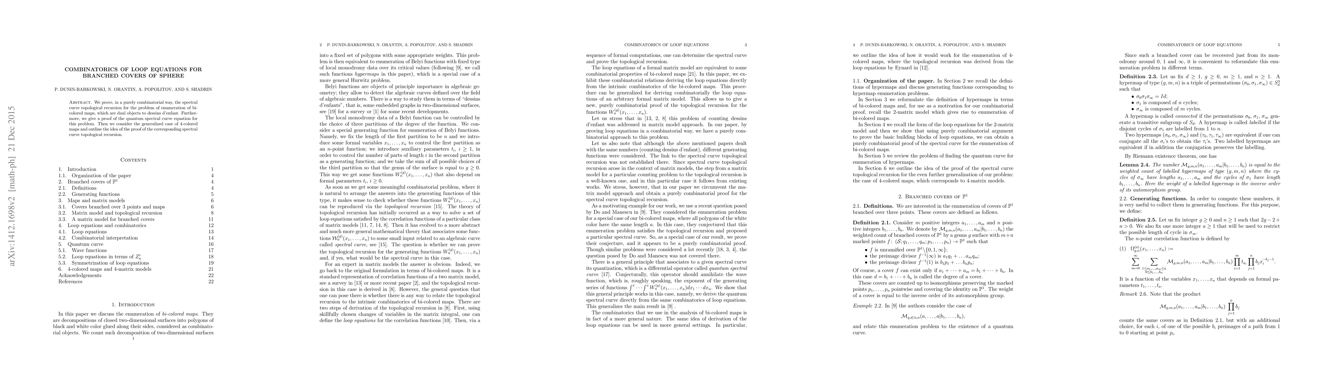 Thumbnail for Combinatorics of loop equations for branched covers of sphere