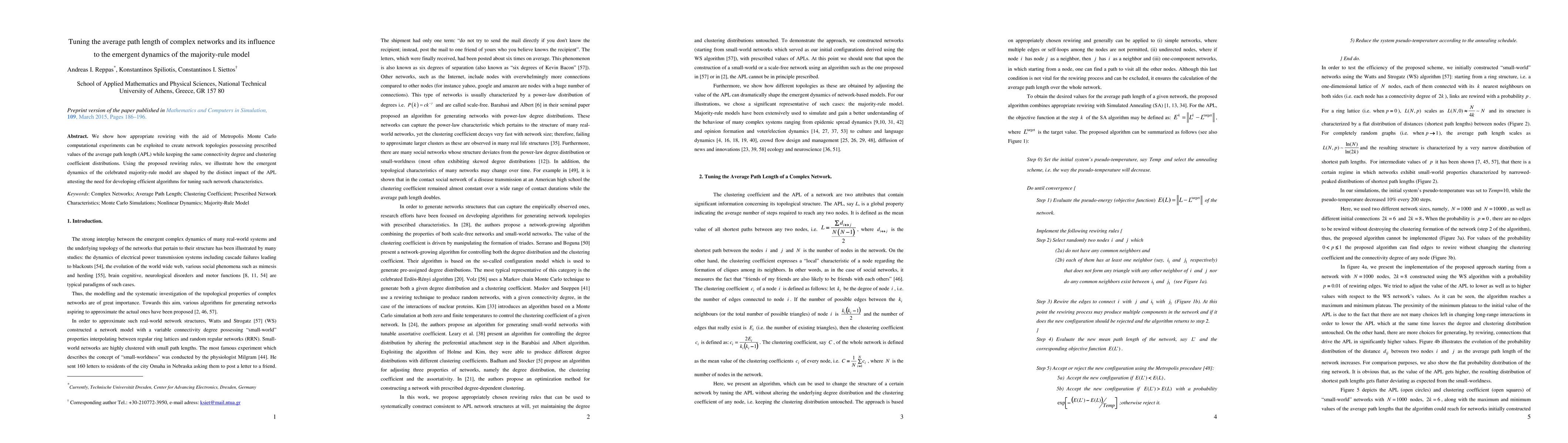 Thumbnail for Tuning the average path length of complex networks and its influence to
  the emergent dynamics of the majority-rule model
