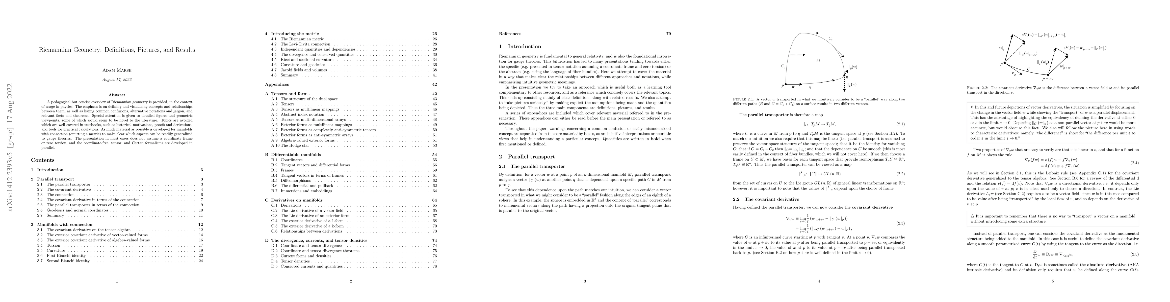 Thumbnail for Riemannian Geometry: Definitions, Pictures, and Results