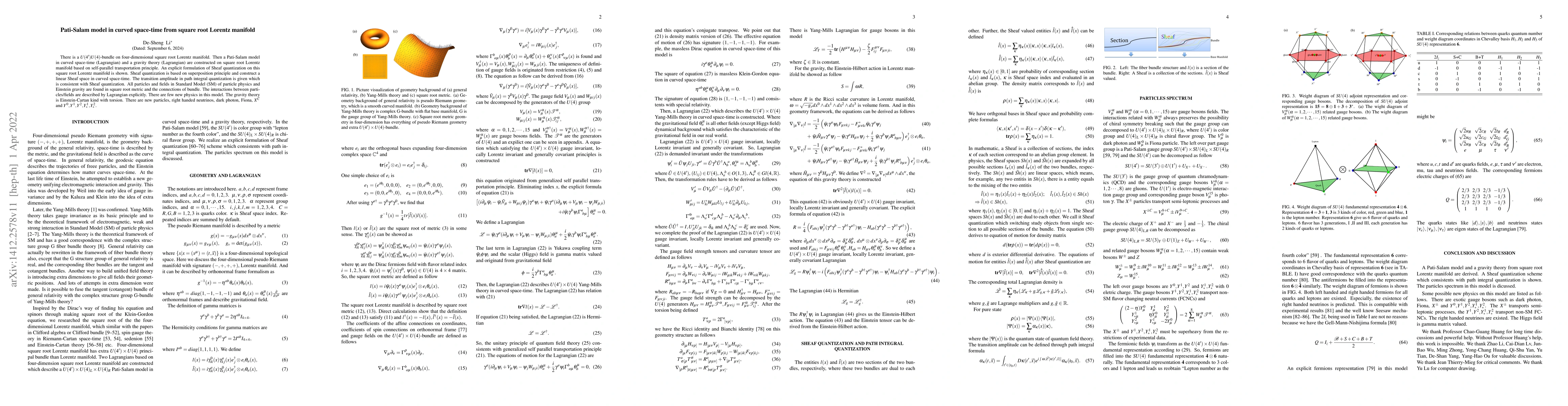 Thumbnail for Pati-Salam model in curved space-time from square root Lorentz manifold