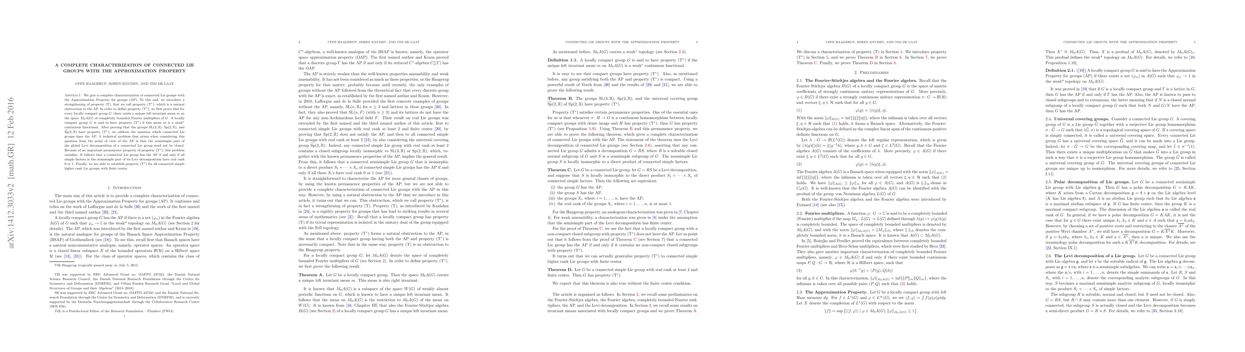 Thumbnail for A complete characterization of connected Lie groups with the
  Approximation Property