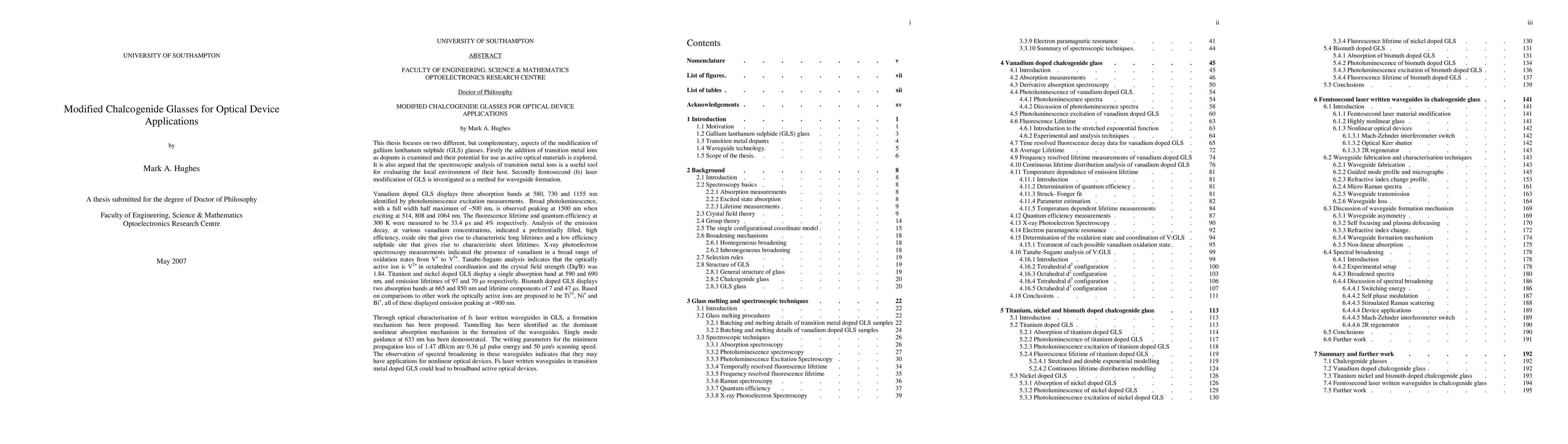 Thumbnail for Modified chalcogenide glasses for optical device applications